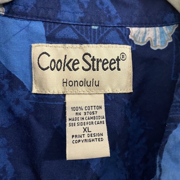 Cooke Street Honolulu Mens Shirt Size XL Cotton Floral Hawaiian Short Sleeve - Picture 7 of 8